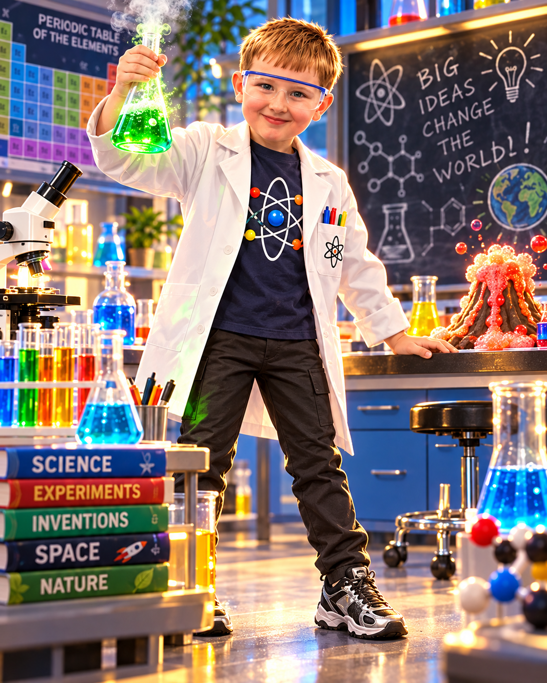 Beck enjoying a colourful science experiment